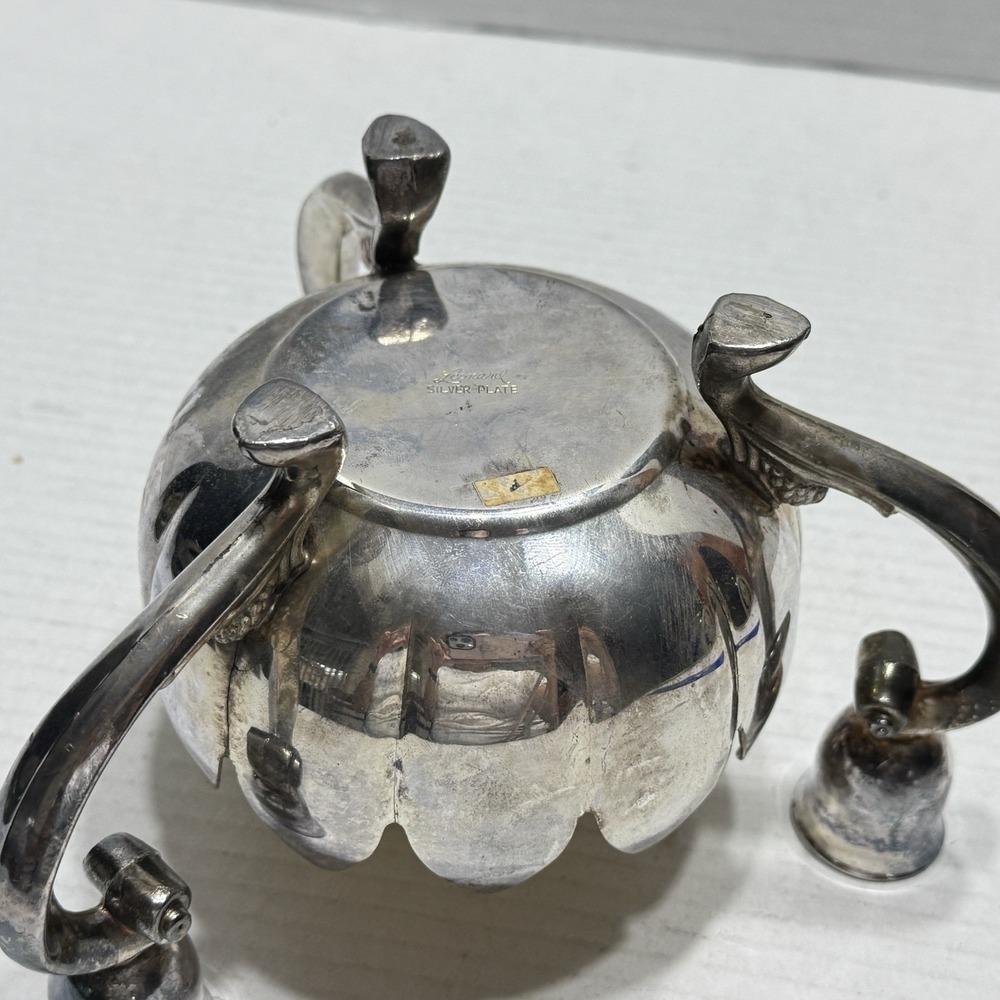 Vtg Leonard Candle Holder Silverplate Lotus Decorative Centerpiece Flower Frog - Picture 8 of 12